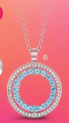 Charm Diamond Sterling silver blue & white topaz circle pendant offer