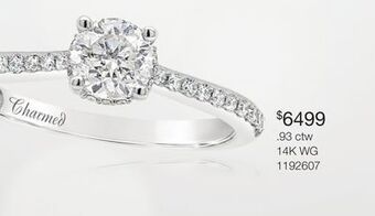 Charm Diamond Charmed by richard calder 14k white gold 0.93ctw diamond engagement ring offer