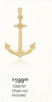 Charm Diamond 10k yellow gold anchor pendant offer