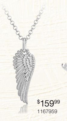 Charm Diamond Sterling silver 22 wing pendant offer