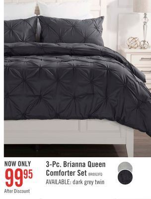 The Brick Brianna 3-piece full/queen comforter set - dark grey offer