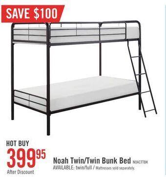 The Brick Noah twin/twin bunk bed offer