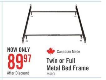 The Brick Twin/full metal glide bed frame with headboard/footboard attachment offer