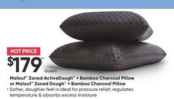 Sleep Country Malouf zoned activedough + bamboo charcoal pillow or malouf zoned dough + bamboo charcoal pillow offer