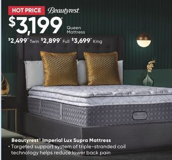 Sleep Country Beautyrest® imperial lux supra mattress offer