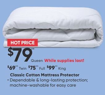 Sleep Country Classic cotton mattress protector offer