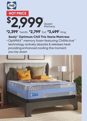 Sleep Country Sealy® optimum chill trio vesta mattress offer
