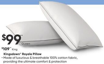 Sleep Country Kingsdown® royale pillow offer