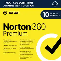Best Buy Norton 360 premium (pc/mac) - 10 devices - 75gb cloud backup - 1-year subscription - digital download offer