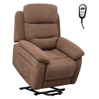 Best Buy Costway power lift recliner chair sofa for elderly w/ side pocket & remote control grey\brown offer