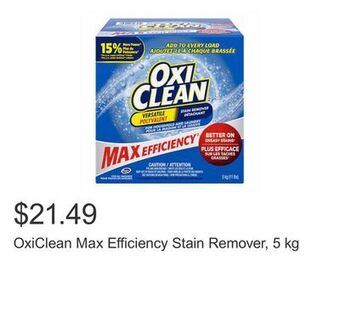Costco Oxiclean max efficiency stain remover, 5 kg offer