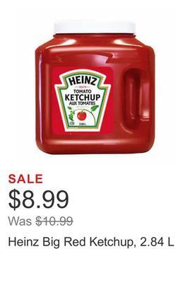 Costco Heinz big red ketchup, 2.84 l offer