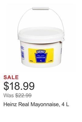 Costco Heinz real mayonnaise, 4 l offer