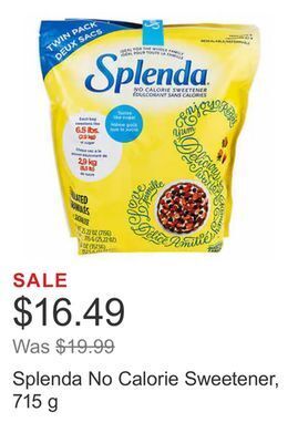 Costco Splenda no calorie sweetener, 715 g offer