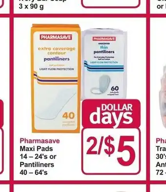 Pharmasave Maxi Pads offer