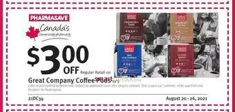 Pharmasave Great Company Coffee offer
