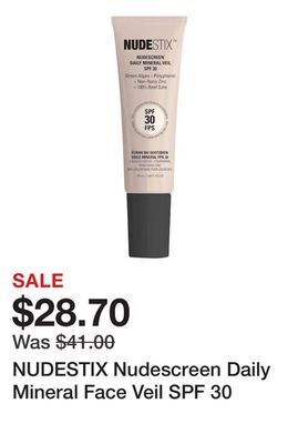 Sephora Nudestix nudescreen daily mineral face veil spf 30 offer