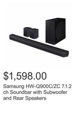 Costco Samsung hw-q900c/zc 7.1.2 ch soundbar with subwoofer and rear speakers offer