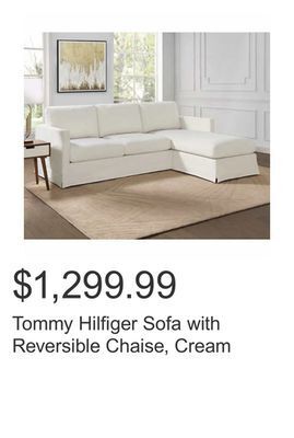 Costco Tommy hilfiger sofa with reversible chaise, cream offer