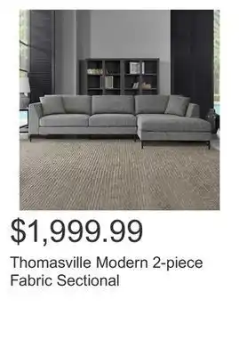 Costco Thomasville modern 2-piece fabric sectional offer