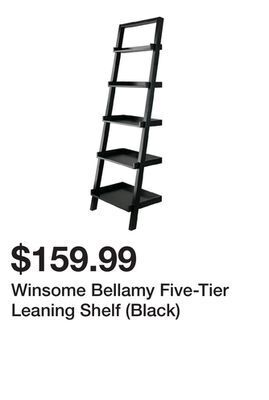 TSC Stores Winsome bellamy five-tier leaning shelf (black) offer
