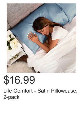 Costco Life comfort - satin pillowcase, 2-pack offer