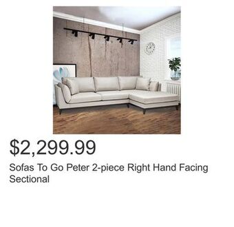 Costco Sofas to go peter 2-piece right hand facing sectional offer