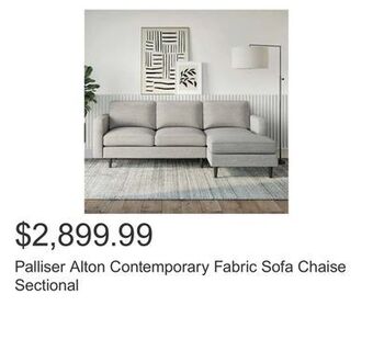 Costco Palliser alton contemporary fabric sofa chaise sectional offer