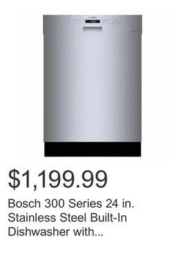 Costco Bosch 300 series 24 in. stainless steel built-in dishwasher with home connect offer