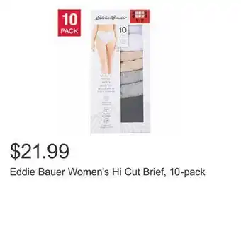 Eddie bauer women's hi cut brief, 10-pack