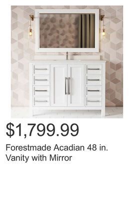 Costco Forestmade acadian 48 in. vanity with mirror offer