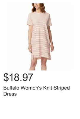 Costco Buffalo women's knit striped dress offer