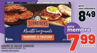 Metro SCHNEIDERS FROZEN SAUSAGES offer
