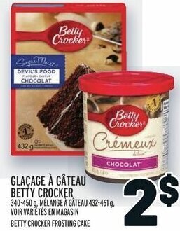 Metro BETTY CROCKER FROSTING CAKE offer
