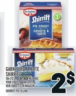 Metro SHIRRIFF PIE FILLING offer