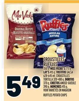 Metro RUFFLES POTATO CHIPS offer