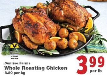Quality Foods Sunrise Farms Whole Roasting Chicken offer