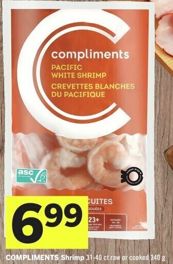 IGA COMPLIMENTS Shrimp 31-40 ct raw or cooked 340 g offer