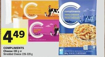 IGA COMPLIMENTS Cheese 400 g or Shredded Cheese 226-320 g offer