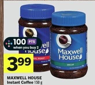 IGA MAXWELL HOUSE Instant Coffee 150 g offer