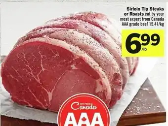 IGA Sirloin Tip Steaks or Roasts offer