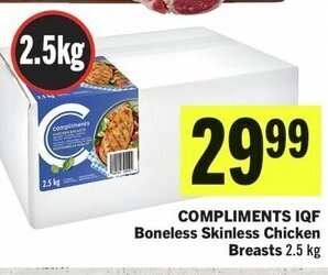 IGA COMPLIMENTS IQF Boneless Skinless Chicken Breasts 2.5 kg offer