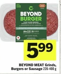 IGA BEYOND MEAT Grinds, Burgers or Sausage 226-400 g offer