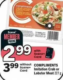 IGA COMPLIMENTS Imitation Crab or Lobster Meat 227 g offer