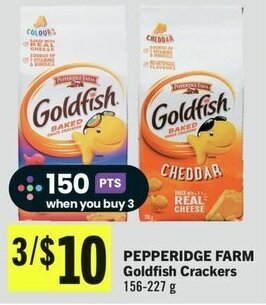 IGA PEPPERIDGE FARM Goldfish Crackers 156-227 g offer