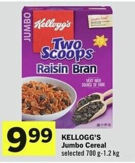 IGA KELLOGG'S Jumbo Cereal selected 700 g-1.2 kg offer