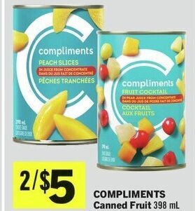 IGA COMPLIMENTS Canned Fruit 398 mL offer