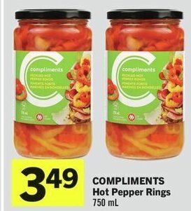 IGA COMPLIMENTS Hot Pepper Rings 750 mL offer