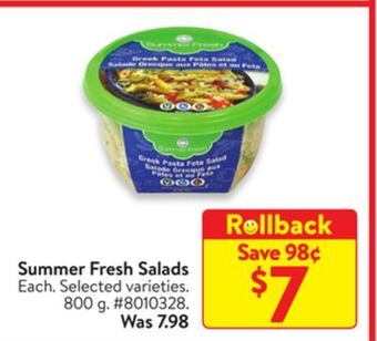 Walmart Summer fresh salads offer
