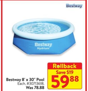 Walmart Bestway 8' x 30 pool offer